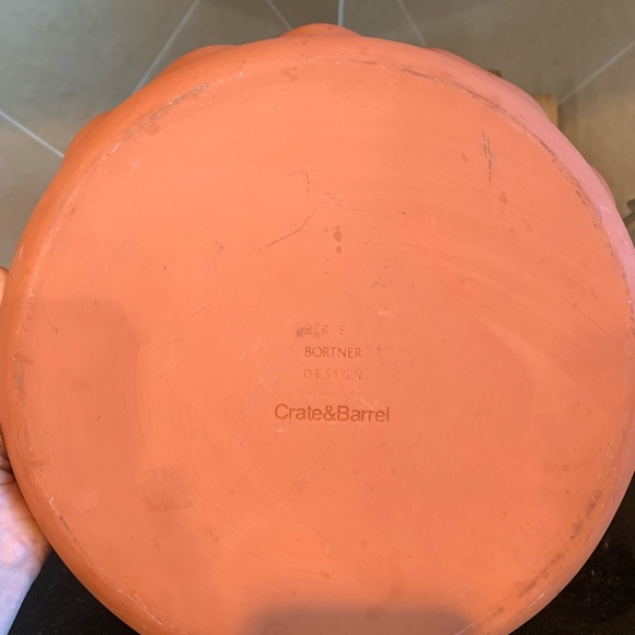 Crate and Barrel Terracotta Chip and Dip Serving Bowl Dish - Picture 2 of 3